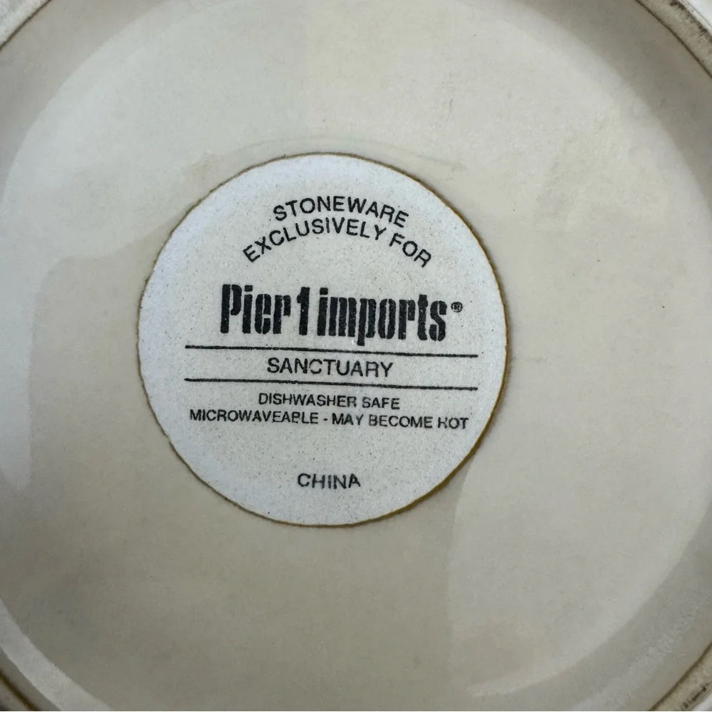 Pier 1 Imports Sanctuary Stoneware Cereal Soup Bowl Tan Brown Sunburst Bohemian